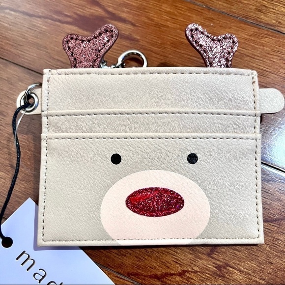 NWT MADDEN GIRL cute Reindeer Card Wallet Tan womens - Picture 1 of 6